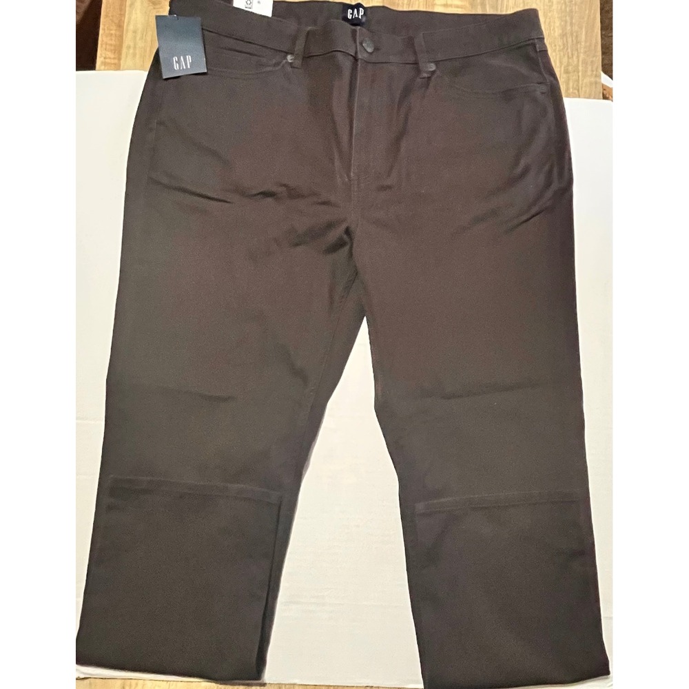 GAP Mens 5-Pocket Pants Brown Straight Leg Cotton Blend Trousers 38x30 NWT
1